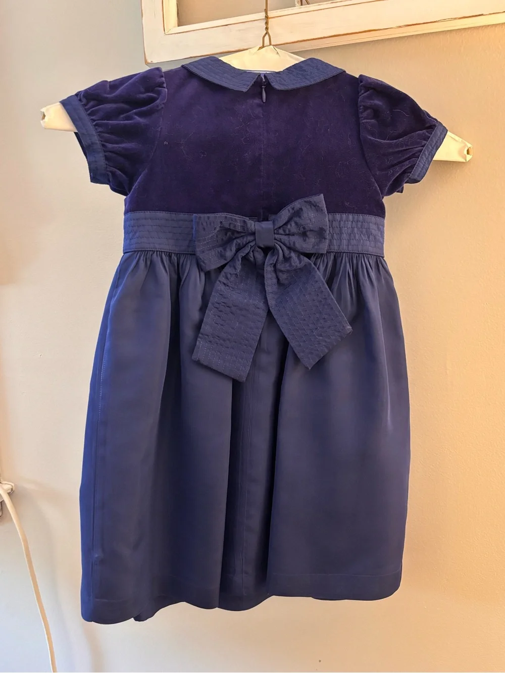 Gymboree Navy Velvet Bodice Peter Pan Collar Dress